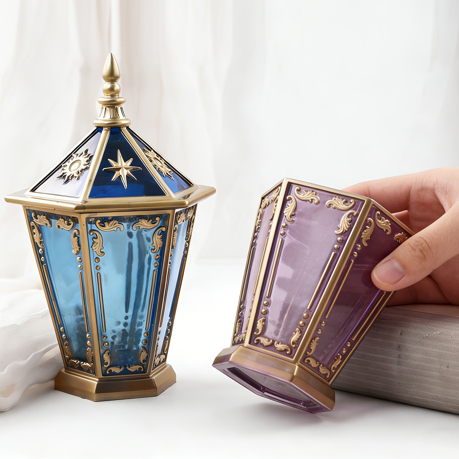 Resin Art Case - Star and Moon Hexagonal Bottle, with