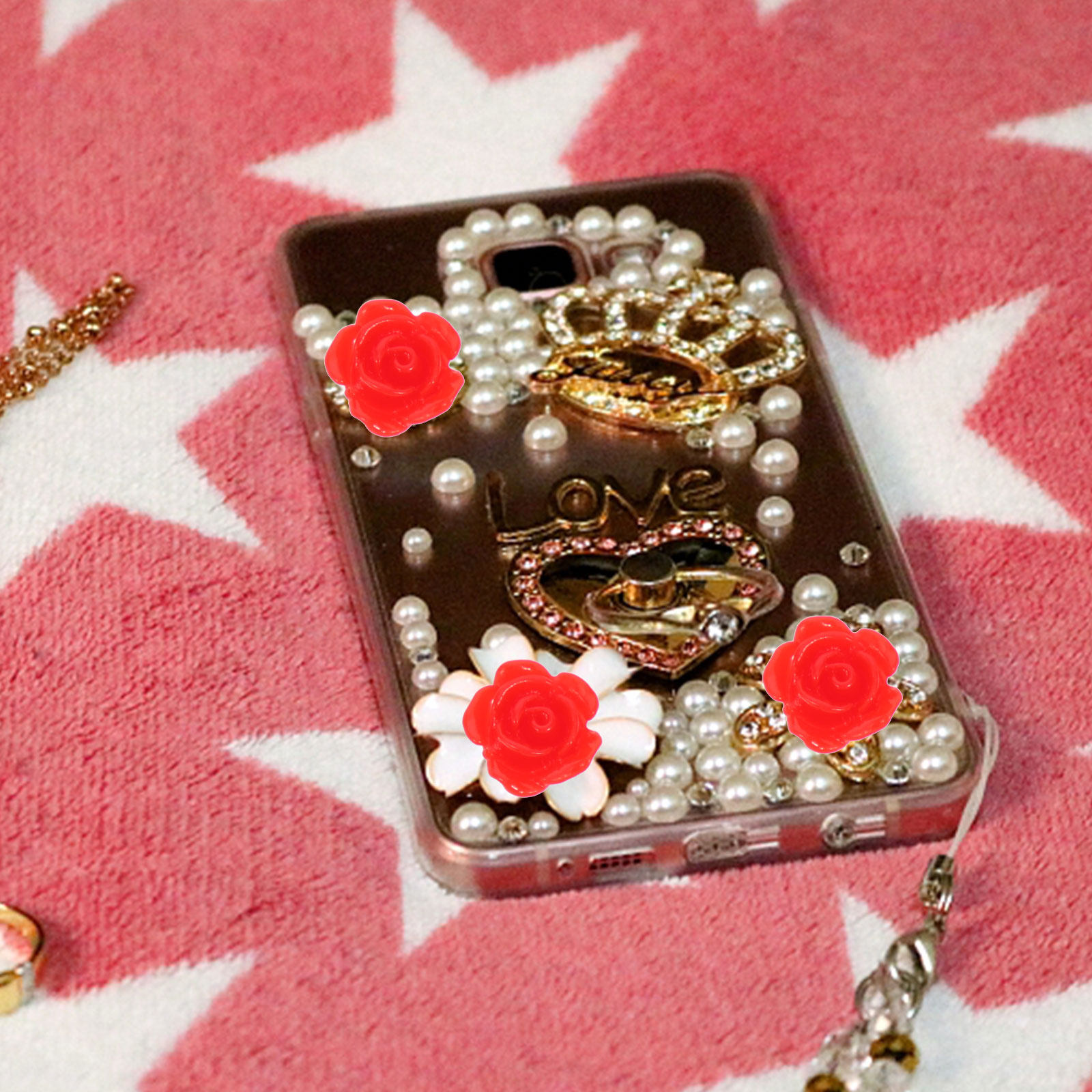 Resin Art Case - 50Pcs Rose Flower Resin Decors Exquisite