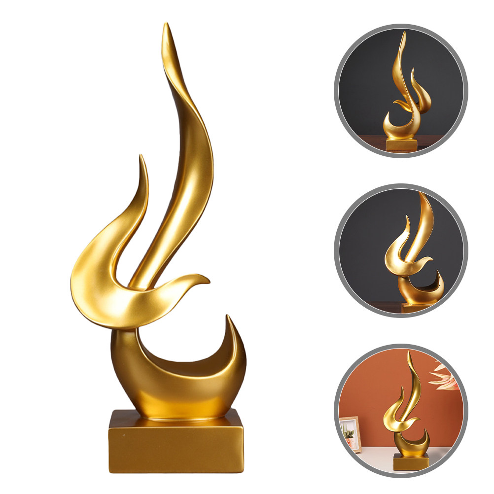 Resin Art Dining Table - Abstract Flame Statue Resin Home Decor