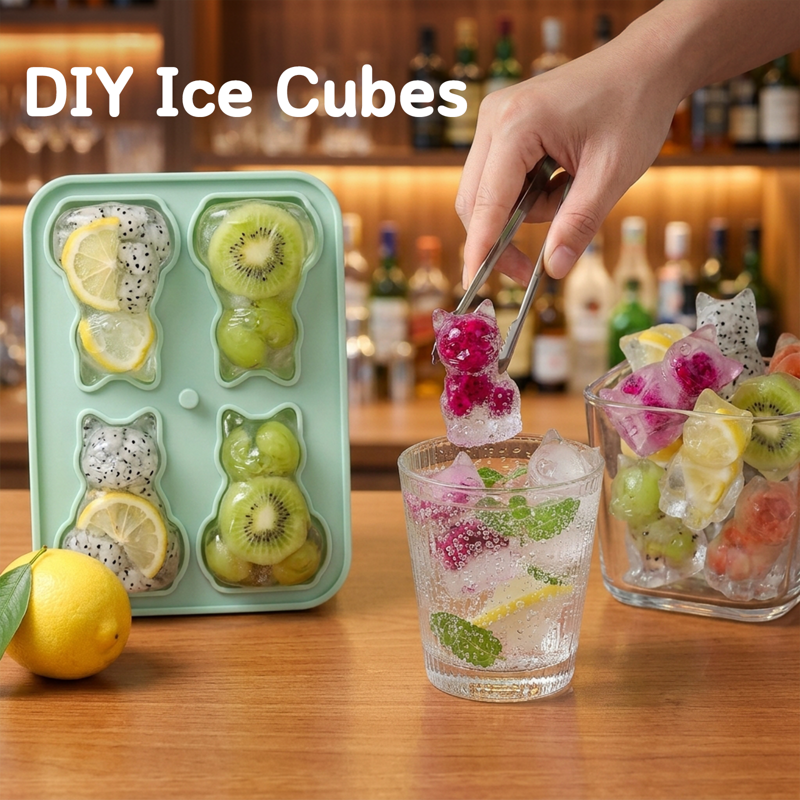 Resin Art Cube - 4 Cavity 3D Cat Shape Ice