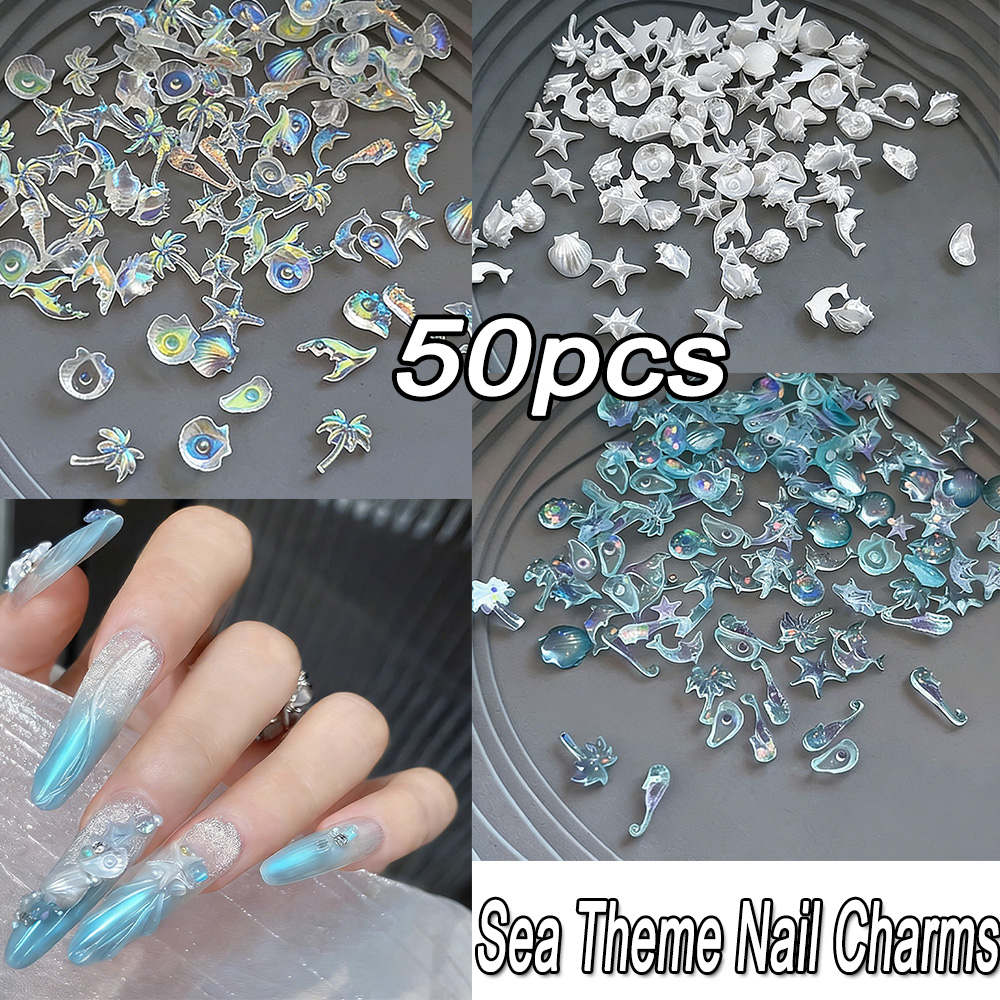 Resin Art Beach - 50PCS 3D Mixed Sea Series Nail