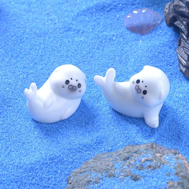 Resin Art Beach - Mini Sea Lion Figurines for Micro