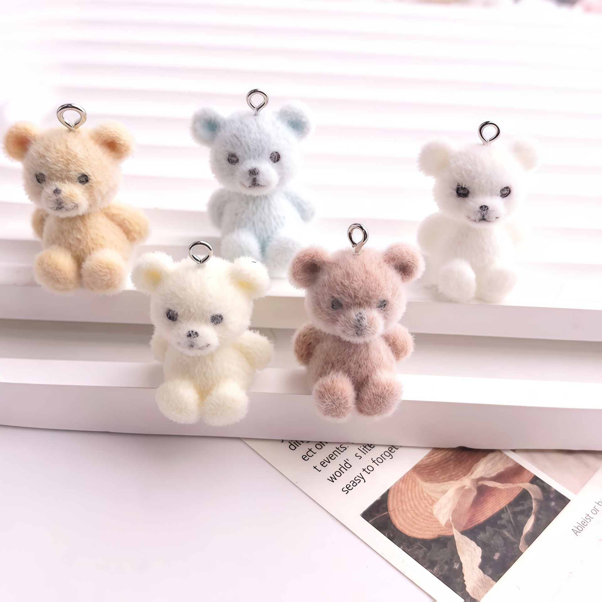 5pcs 3D Flocked Bear Resin Cha – обзор и цена Resin Art Jewelry Kit
