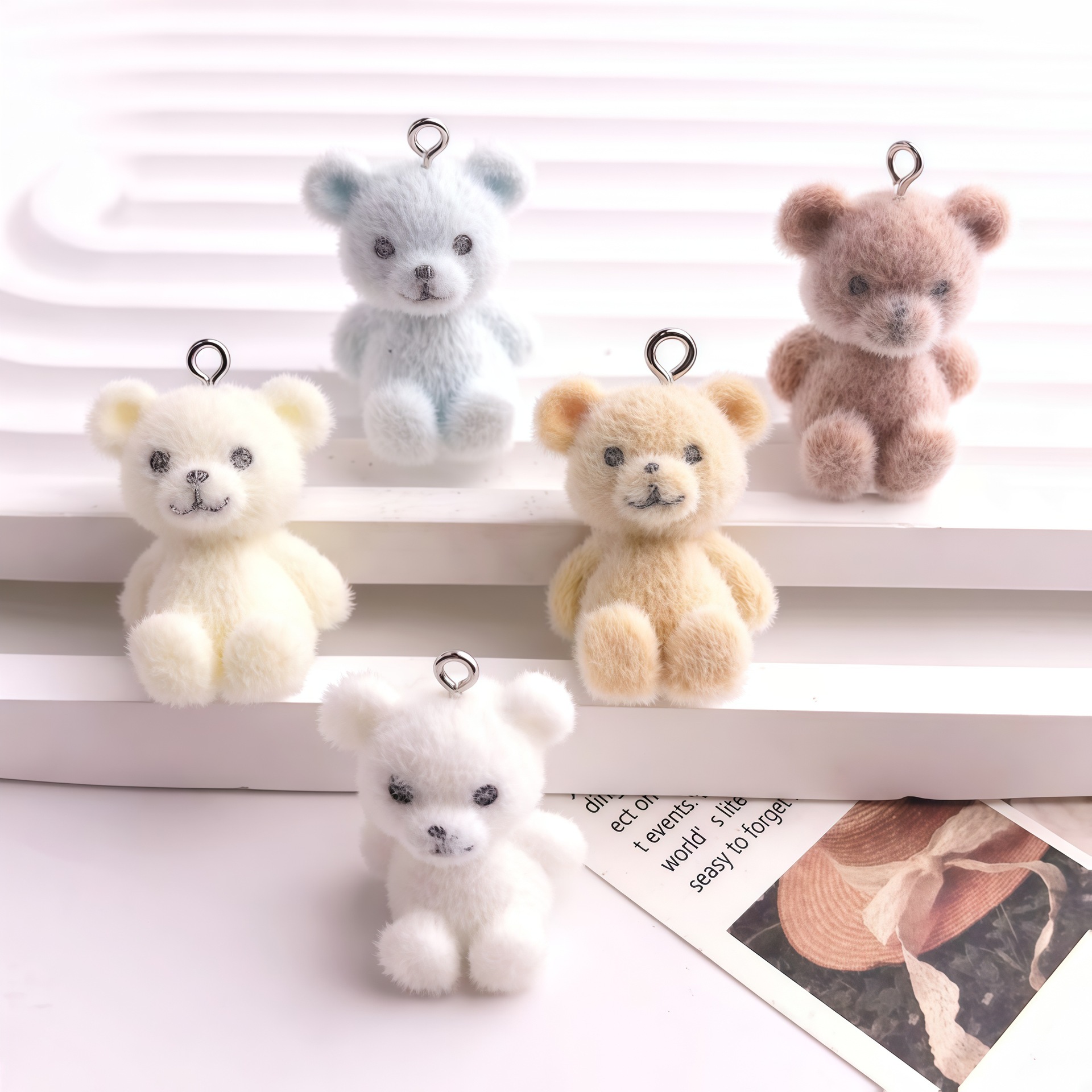 5pcs 3D Flocked Bear Resin Cha – обзор и цена Resin Art Jewelry Kit