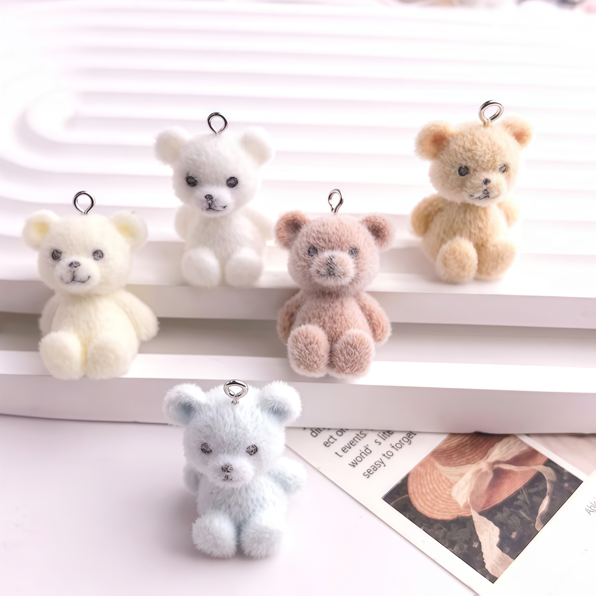 5pcs 3D Flocked Bear Resin Cha – обзор и цена Resin Art Jewelry Kit