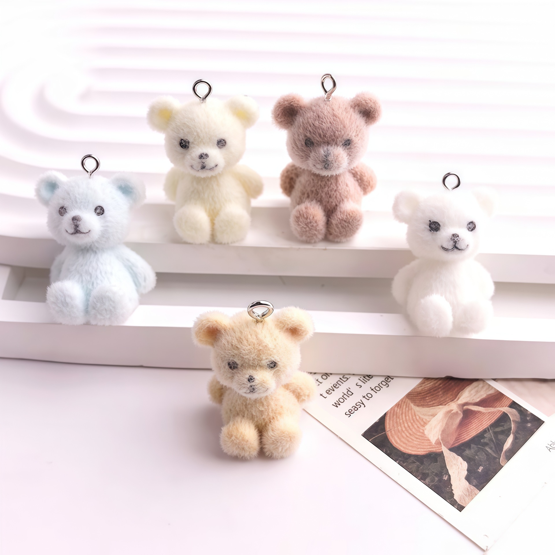 5pcs 3D Flocked Bear Resin Cha – обзор и цена Resin Art Jewelry Kit