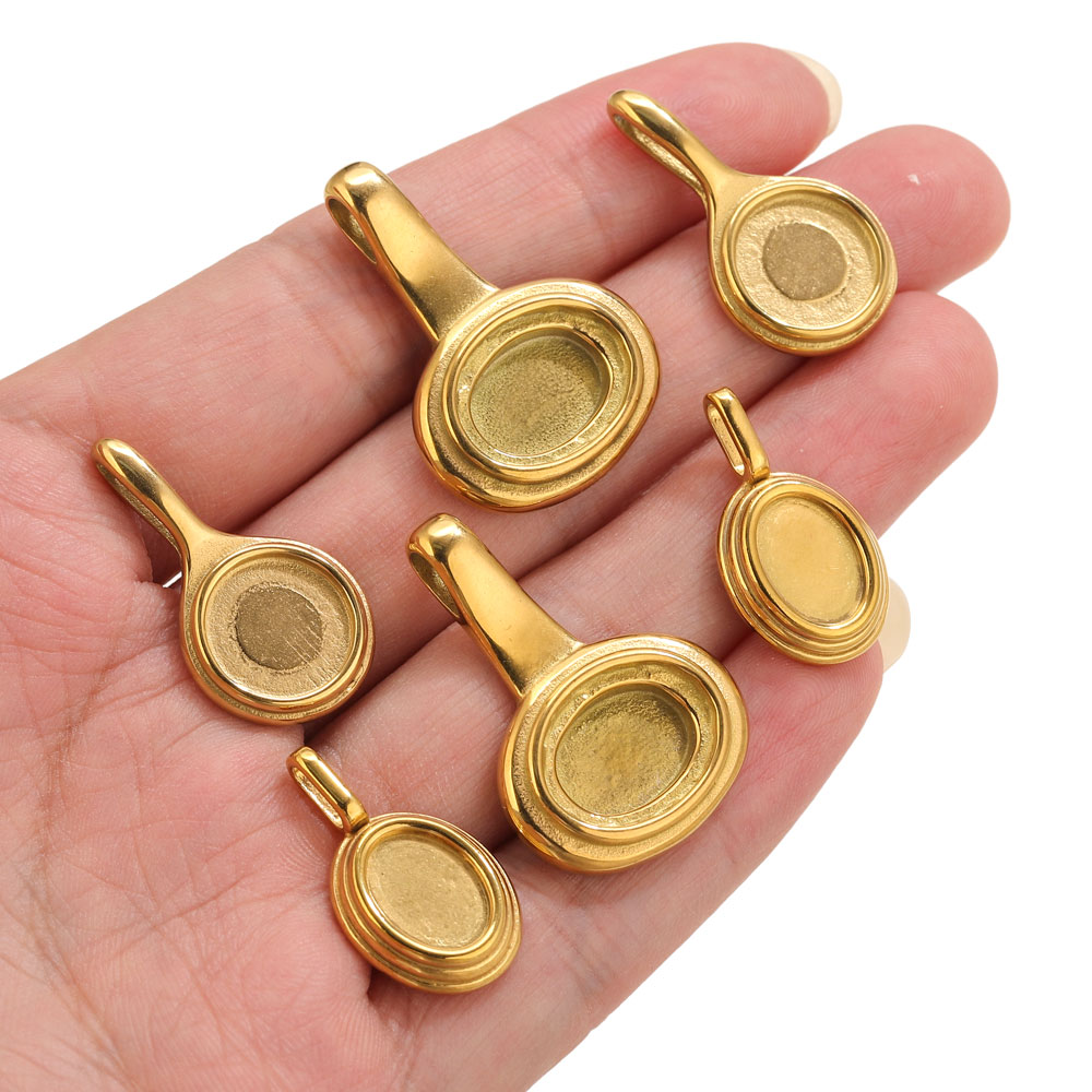 5pcs Stainless Steel Round Ova – обзор и цена Resin Art Jewelry Kit