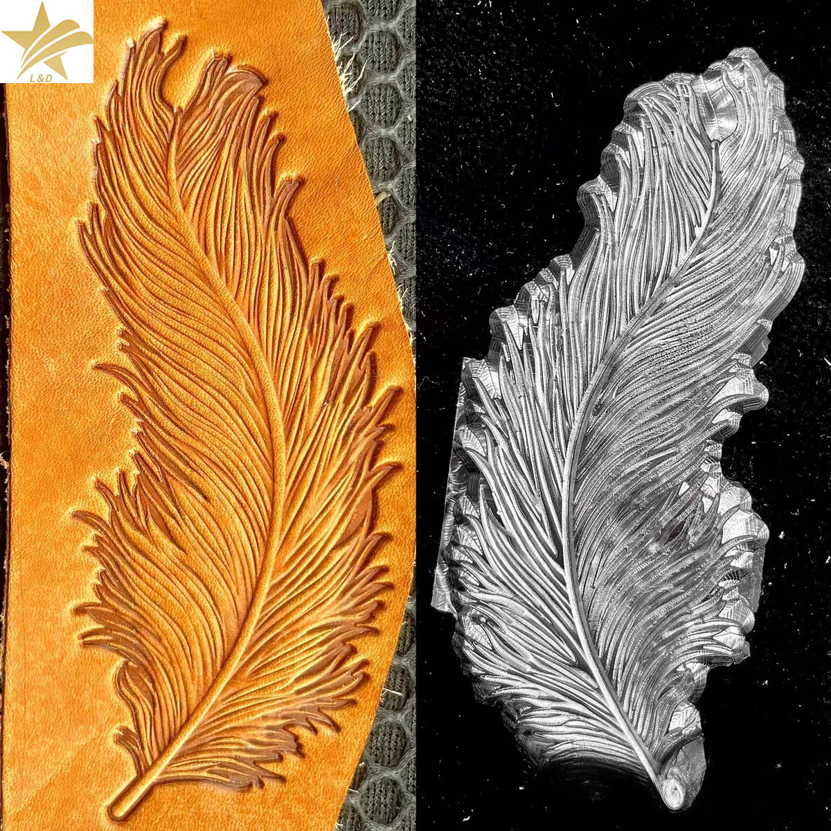 3D Feather Leather Stamp Embos – обзор и цена Resin Art Logo