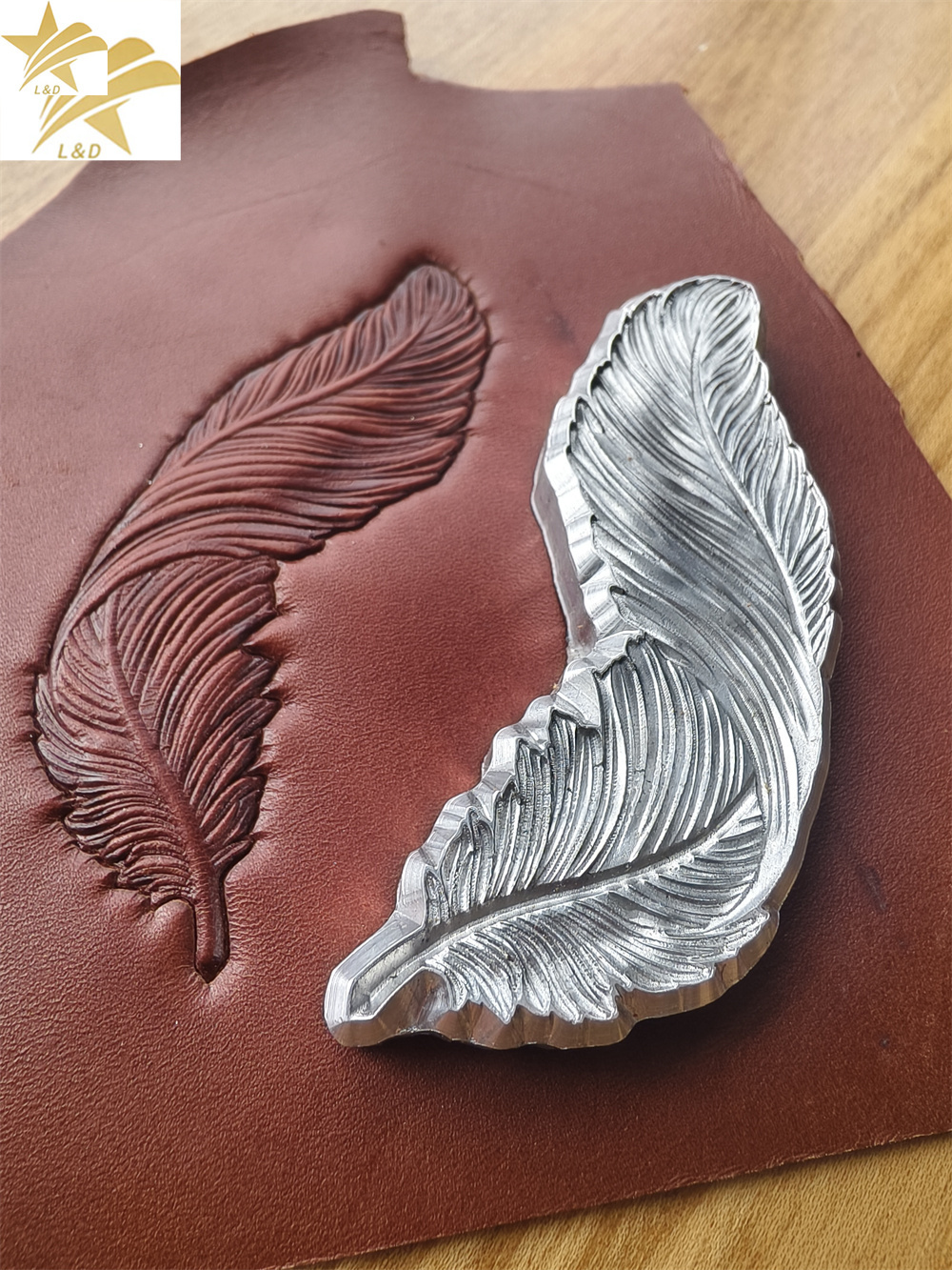 3D Feather Leather Stamp Embos – обзор и цена Resin Art Logo
