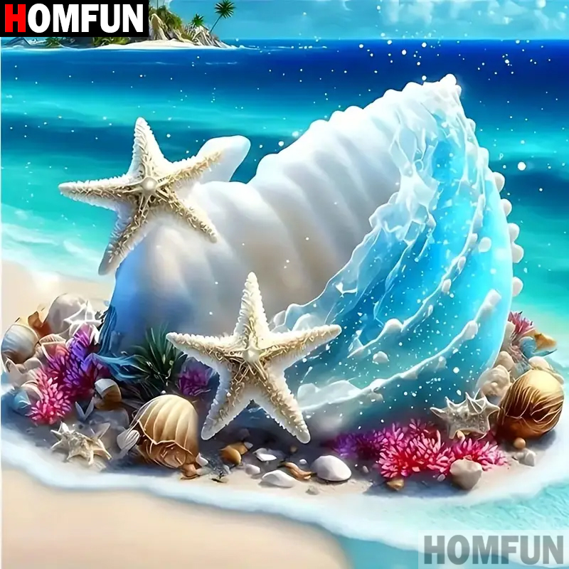 HOMFUN Diy 5d Diamond Painting – обзор и цена Resin Art Beach