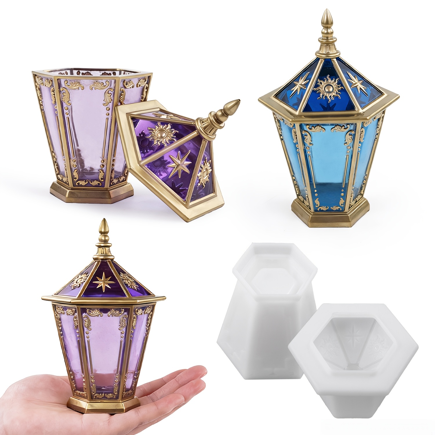 Star and Moon Hexagonal Bottle – обзор и цена Resin Art Case
