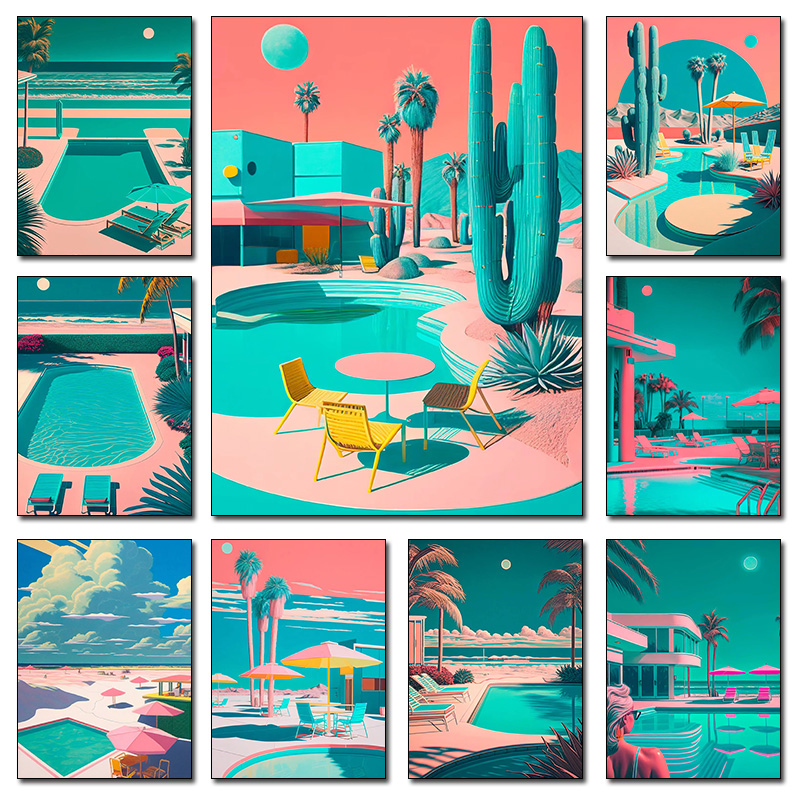 Retro Futuristic Beachside Pal – обзор и цена Resin Art On Wall