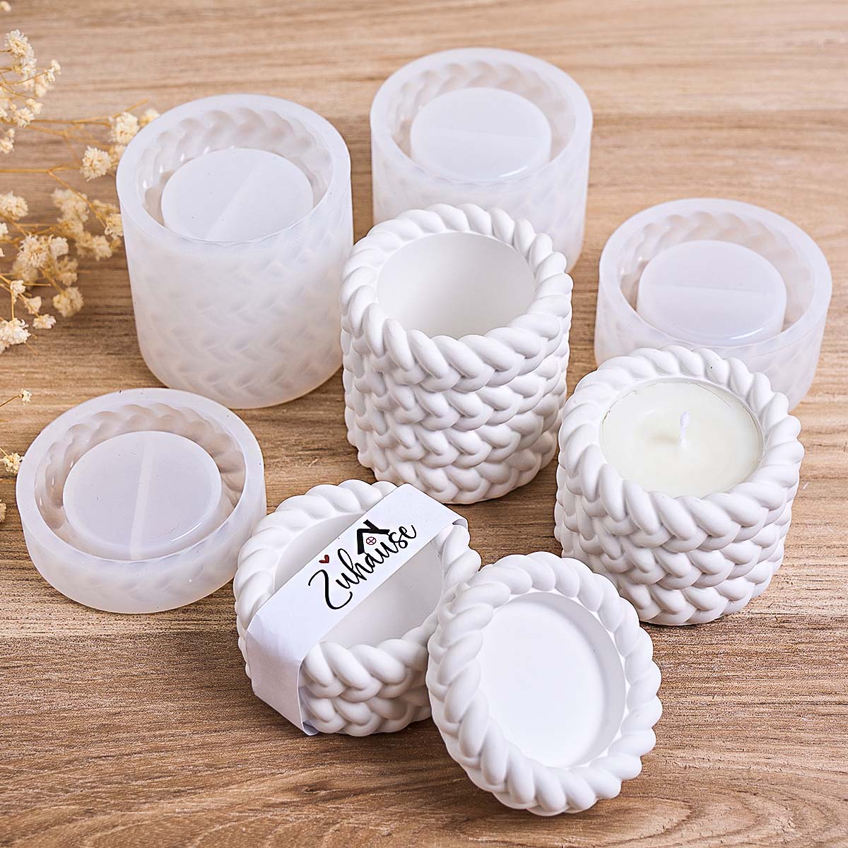 Woven Candle Jar Silicone Mold – обзор и цена Coaster Mold Square