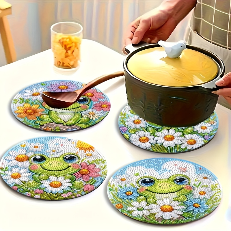 4-piece frog patterned wooden  – обзор и цена Resin Art Dining Table