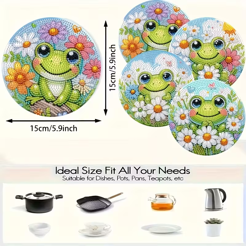 4-piece frog patterned wooden  – обзор и цена Resin Art Dining Table