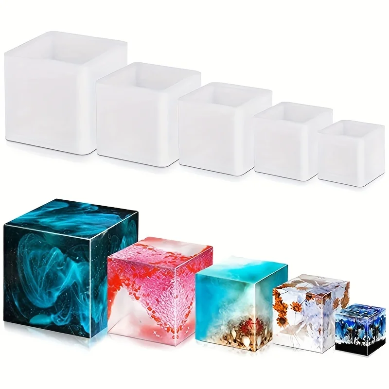 5 pcs Square Resin Mold Silico – обзор и цена Coaster Mold Square