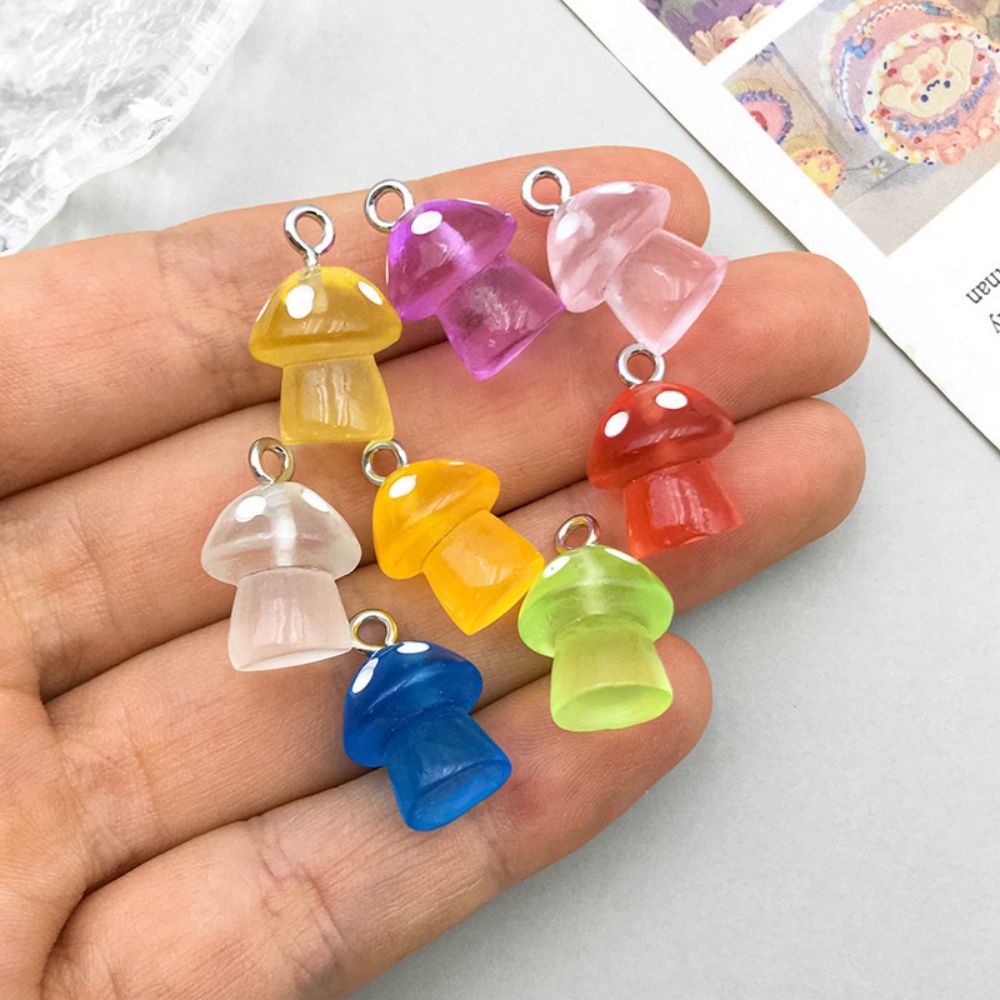 16pcs Luminous Mushroom Charms – обзор и цена Resin Art Jewelry Kit