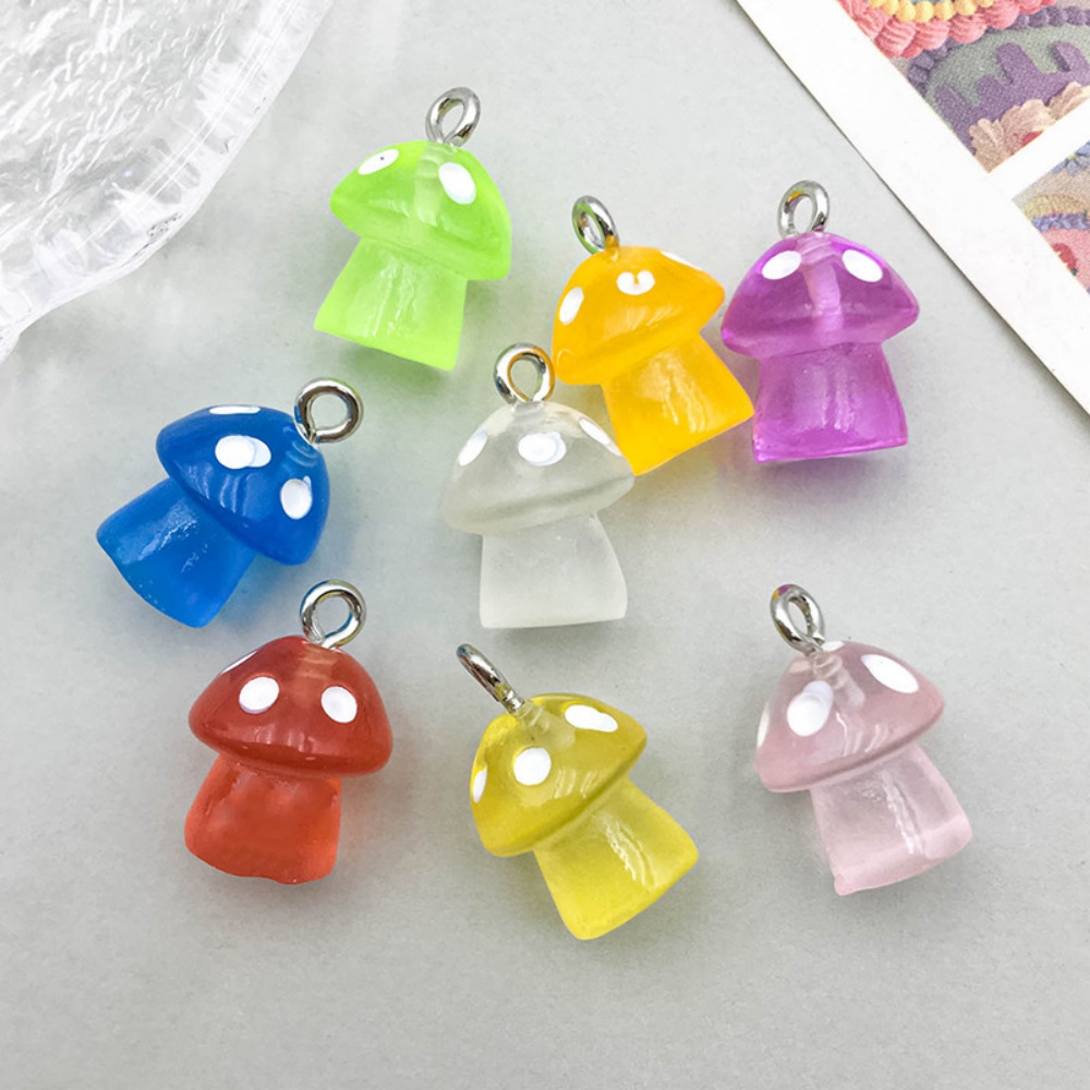 16pcs Luminous Mushroom Charms – обзор и цена Resin Art Jewelry Kit