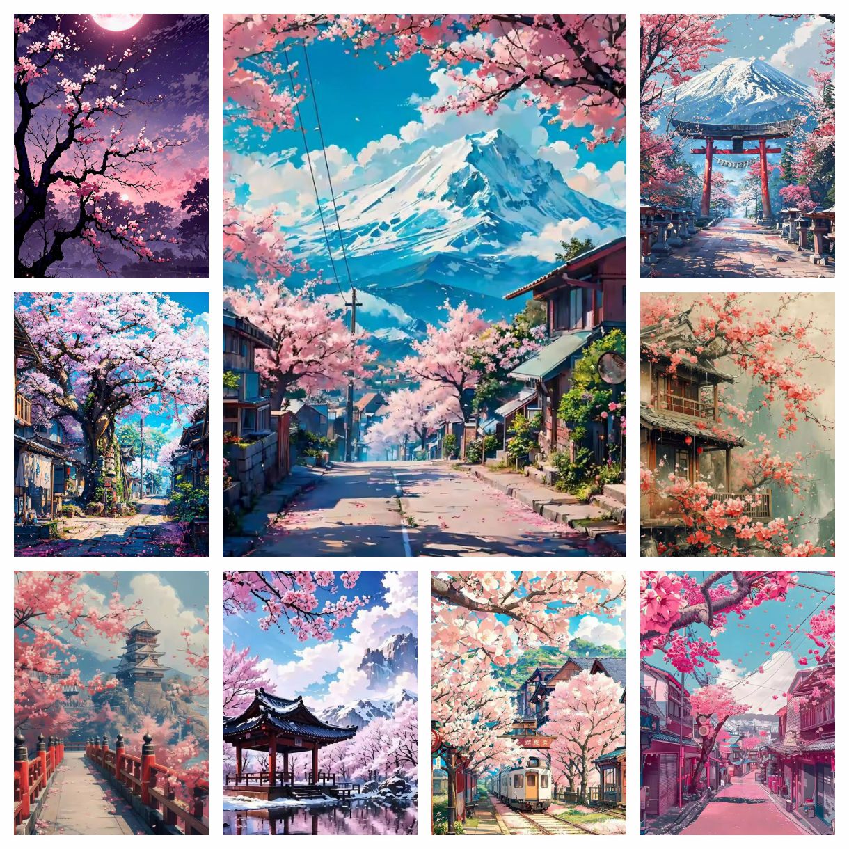 1PC frameless Japanese Cherry  – обзор и цена Resin Art On Wall