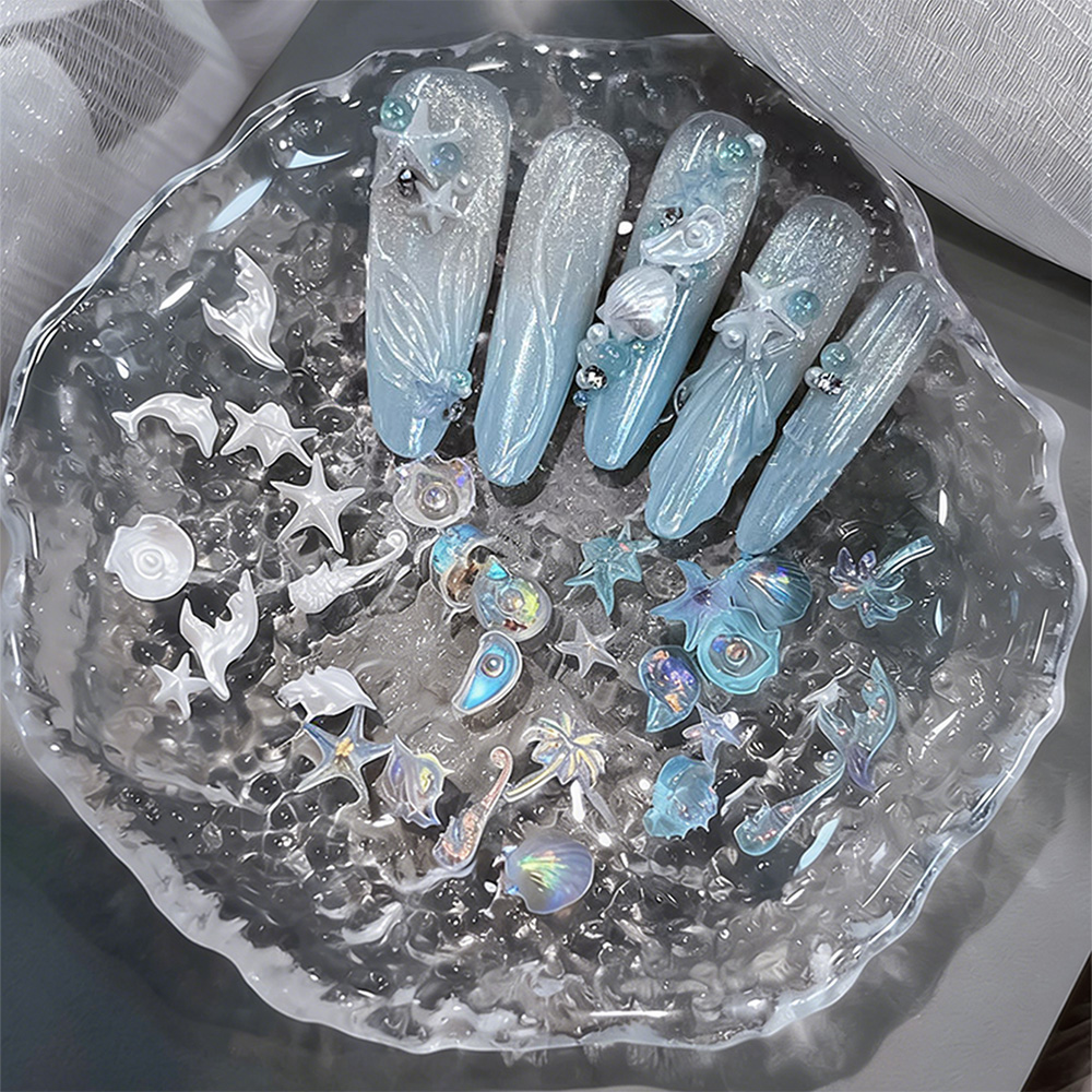 50PCS 3D Mixed Sea Series Nail – обзор и цена Resin Art Beach