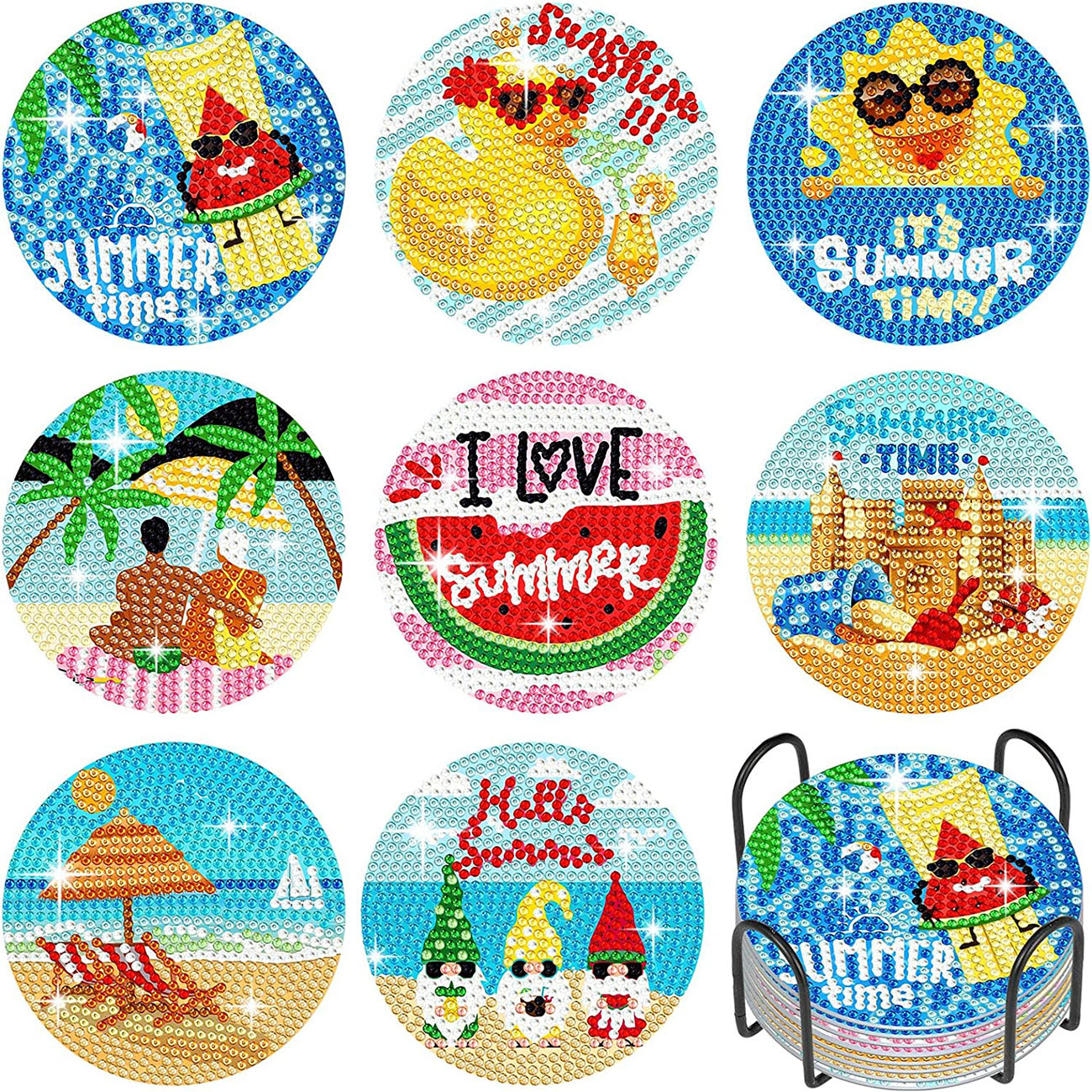 8PCS Summer Beach Diamond Pain – обзор и цена Resin Art Beach
