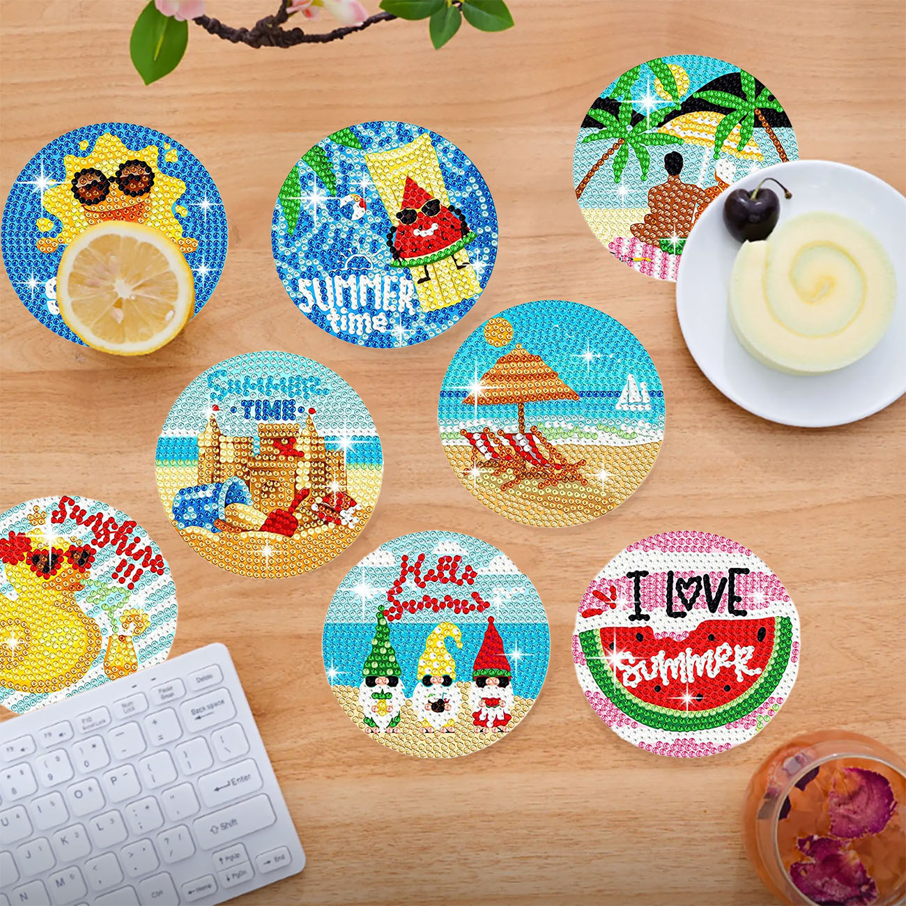 8PCS Summer Beach Diamond Pain – обзор и цена Resin Art Beach