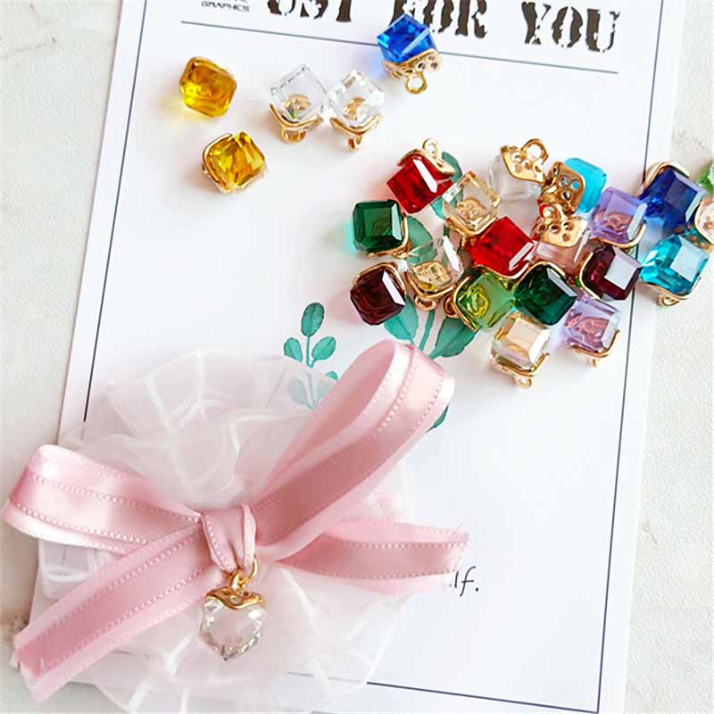 10Pcs Mix Color Glass Earring  – обзор и цена Resin Art Cube