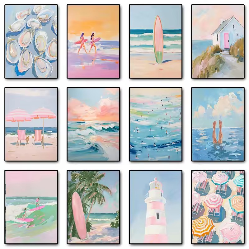 Pink Watercolor Ocean Waves Se – обзор и цена Resin Art Beach